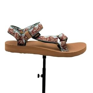 Teva Original Universal Women's Sport Strappy Sandals Size 7‎ Brown Tan Green